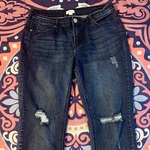 Crown & Ivy Distressed Skinny Jeans 10